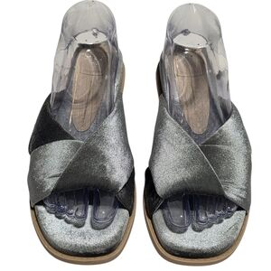 DOLCE VITA GOLDA KNOTTED VELVET SLIDE GREY SZ 7.5